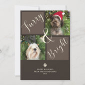 Cartes Pour Fêtes Annuelles Furie Et Brown 2 Photo Chien (Devant)