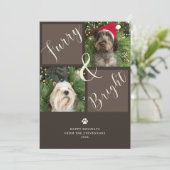 Cartes Pour Fêtes Annuelles Furie Et Brown 2 Photo Chien (Debout devant)