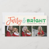 Cartes Pour Fêtes Annuelles Furry & Bright Typography Amoureux des chiens 3 Ph (Devant)