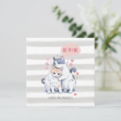 Cartes Pour Fêtes Annuelles Furry Love Cat Couple Be Mine Saint Valentin (Debout devant)