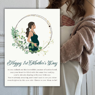 Cartes Pour Fêtes Annuelles Future maman élégante Joyeuse 1re fête des Mères