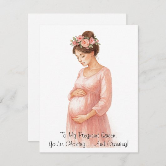Cartes Pour Fêtes Annuelles Future Maman | Illustration de femme enceinte - (Devant / Derrière)