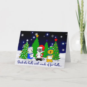 Cartes Pour Fêtes Annuelles 'Fuzzy Carolers'