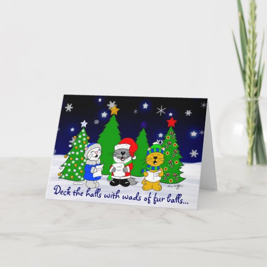 Cartes Pour Fêtes Annuelles 'Fuzzy Carolers' (Devant)