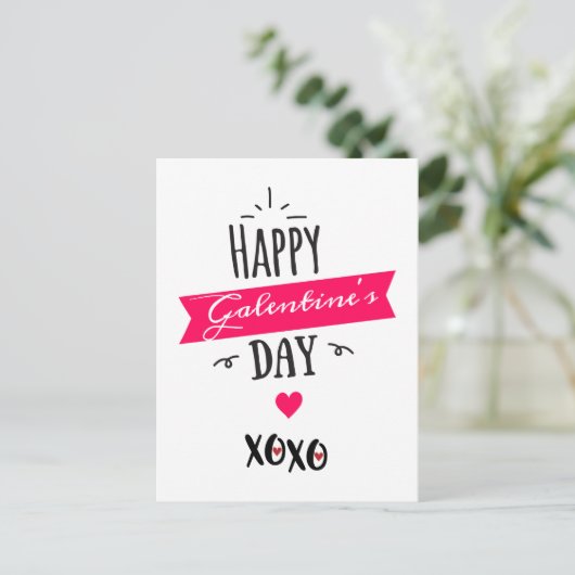 Cartes Pour Fêtes Annuelles Galentine X X | Joyeux Galentine's Day Pink (Debout devant)