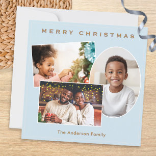 Cartes Pour Fêtes Annuelles Galerie de 3 photos de Noël Bleu Clair Faux Or
