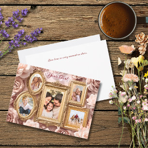 Cartes Pour Fêtes Annuelles Galerie de cadres mémoire floraux baroques en or d