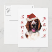 Cartes Pour Fêtes Annuelles Gallois Springer Spaniel Père Noël Paws (Devant / Derrière)