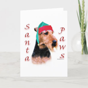 Cartes Pour Fêtes Annuelles Gallois Terrier Père Noël Paws