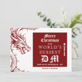 Cartes Pour Fêtes Annuelles Gamer Celtic Dragon MDN RPG DM Noël (Debout devant)