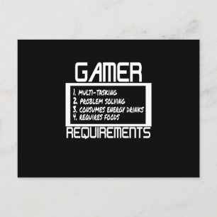 Cartes Pour Fêtes Annuelles Gamer Exigences Funny Gamers Jeu