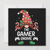 Cartes Pour Fêtes Annuelles Gamer Gnome Buffalo Plaid Matching Family Xmas (Devant)