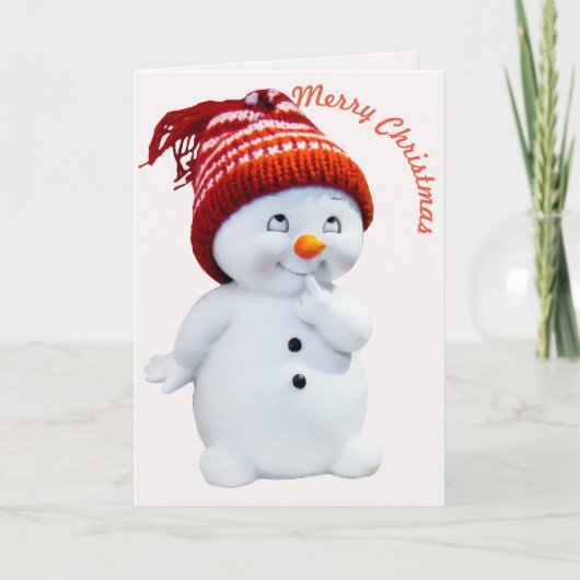 Cartes Pour Fêtes Annuelles Gamin de bonhomme de neige (Devant)