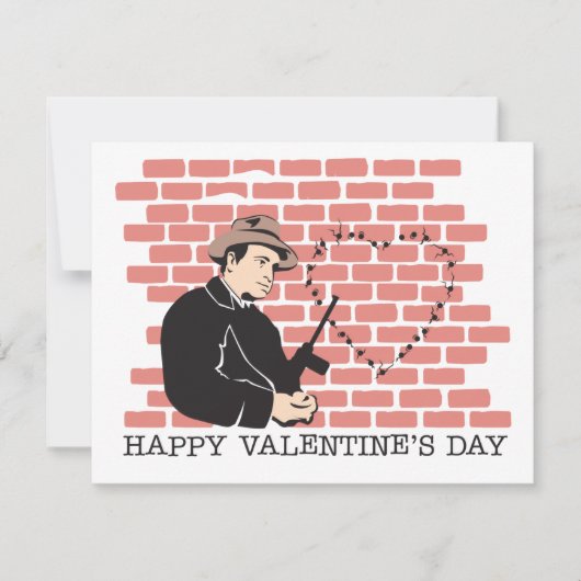 Cartes Pour Fêtes Annuelles Gangster Valentine's Day (Devant)