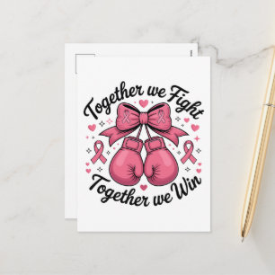 Cartes Pour Fêtes Annuelles Gants de boxe Ruban Rose Sensibilisation au cancer