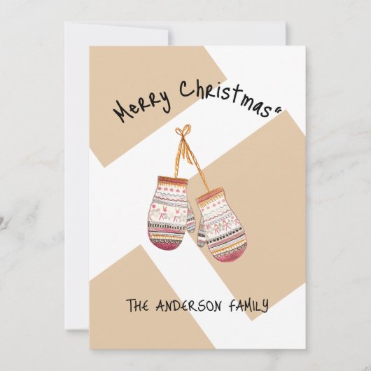 Cartes Pour Fêtes Annuelles Gants d'hiver de pays mignons Joyeux Noël (Devant)