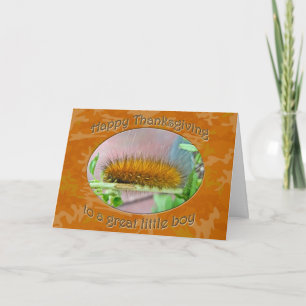 Cartes Pour Fêtes Annuelles Garçon Bon thanksgiving Ours Jaune Caterpillar