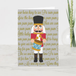 Cartes Pour Fêtes Annuelles Garçon de batteur de Noël d'or petit