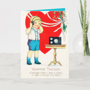 Cartes Pour Fêtes Annuelles garçon de la Saint-Valentin rétro vintage ajouter
