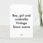 Cartes Pour Fêtes Annuelles Garçon, fille et parapluie (Dos)