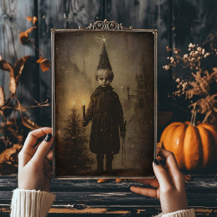 Cartes Pour Fêtes Annuelles Garçon gothique vintage de Creepmas épouvantable