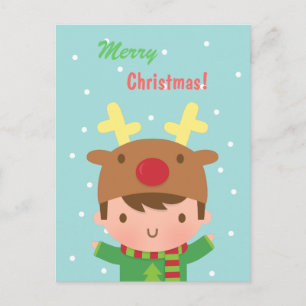 Cartes Pour Fêtes Annuelles Garçon Renne Mignon Noël Pour Lui