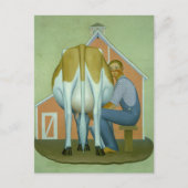 Cartes Pour Fêtes Annuelles Garçon trayant une vache par Grant Wood (Devant)