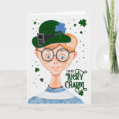 Cartes Pour Fêtes Annuelles Garçons St. Patrick's Day mignon irlandais Lad (Devant)