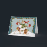 Cartes Pour Fêtes Annuelles Garden Snowman<br><div class="desc">Carte de voeux de bonhomme de neige du jardin. Customisez avec votre propre message.</div>