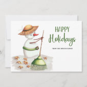 Cartes Pour Fêtes Annuelles Gardener Snowman Joyeuses vacances Noël (Devant)