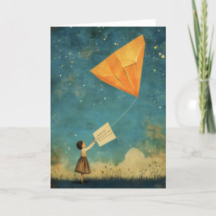 Cartes Pour Fêtes Annuelles Garder en contact Girl Kite
