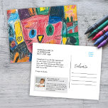 Cartes Pour Fêtes Annuelles Garder l'art pour enfants<br><div class="desc">Envoyez un sourire avec une carte postale qui est plus qu'un simple message, c'est une mini galerie d'art ! Ce design unique transforme le charme des dessins pour enfants en un collage plein de vitalité, prêt à mettre en valeur la créativité de votre petit. Parfait pour le partage, le don...</div>
