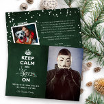 Cartes Pour Fêtes Annuelles Gardez Le Calme Et Le Joyeux Sur Chalkboard Noël D<br><div class="desc">Gardez Le Calme Et Le Joyeux Sur, Panneau Rouge Vert Foncé Vintage Post Pandemic Holiday / Christmas Photo Card. Conçu par fat*fa*tin. Facile à customiser avec votre propre texte, photo ou image. Pour des demandes personnalisées, veuillez contacter fat*fa*tin directement. Des frais personnalisés s'appliquent. www.zazzle.com/fat_fa_tin www.zazzle.com/color_therapy www.zazzle.com/fatfatin_blue_knot www.zazzle.com/fatfatin_red_knot www.zazzle.com/fatfatin_mini_me www.zazzle.com/fatfatin_box www.zazzle.com/fatfatin_design...</div>