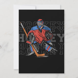 Cartes Pour Fêtes Annuelles Gardien de Hockey sur Gazon Avec Slogan - Hockey s