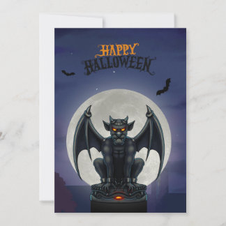 Cartes Pour Fêtes Annuelles Gargoyle Happy Halloween card