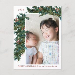 Cartes Pour Fêtes Annuelles Garland botanique avec baies d'hiver Photo