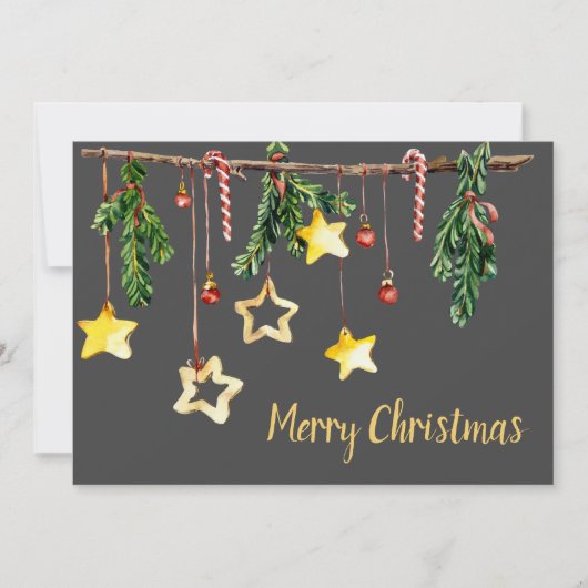 Cartes Pour Fêtes Annuelles Garland de Noël rustique (Devant)