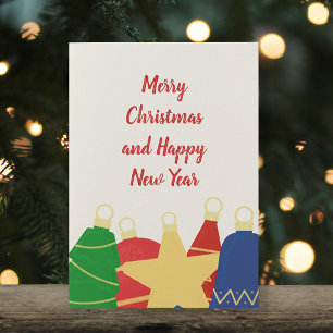 Cartes Pour Fêtes Annuelles Garlande perlée avec ornements de Noël rétro