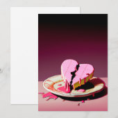 Cartes Pour Fêtes Annuelles gâteau cardiaque cassé (Devant / Derrière)