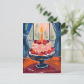 Cartes Pour Fêtes Annuelles Gâteau d'anniversaire aux fraises (Debout devant)