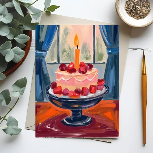Cartes Pour Fêtes Annuelles Gâteau d'anniversaire aux fraises