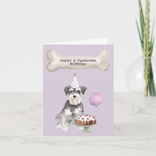 Cartes Pour Fêtes Annuelles Gâteau d'anniversaire de Schnauzer nain