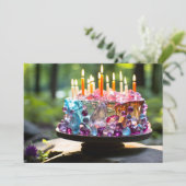 Cartes Pour Fêtes Annuelles Gâteau de fête (Debout devant)