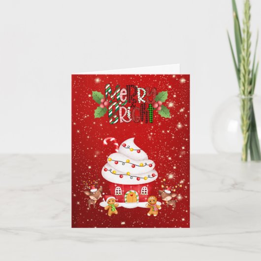 Cartes Pour Fêtes Annuelles Gâteau Merry et Bright (Devant)