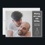 Cartes Pour Fêtes Annuelles Gay Olde Noël LGBTQ Chalkboard<br><div class="desc">Célébrez votre amour et souhaitez bien à vos amis et à votre famille avec cette carte de Noël personnalisée. Ajoutez votre photo et votre message personnalisé au dos.</div>