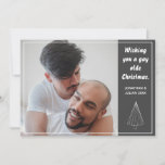Cartes Pour Fêtes Annuelles Gay Olde Noël LGBTQ Chalkboard Noël<br><div class="desc">Célébrez votre amour et souhaitez bien à vos amis et à votre famille avec cette carte de Noël personnalisée. Ajoutez votre photo et votre message personnalisé au dos.</div>