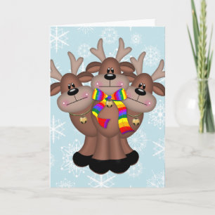 Cartes Pour Fêtes Annuelles Gay pride Whimsical Christmas Reindeer