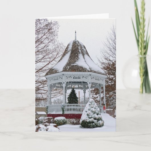Cartes Pour Fêtes Annuelles Gazebo dans la neige (Devant)