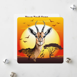 Cartes Pour Fêtes Annuelles Gazelle Antelope africaine animal sauvage
