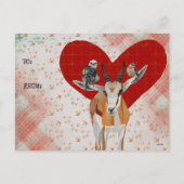 Cartes Pour Fêtes Annuelles GAZELLE & FEATHERS VALENTINE'S Postcard (Dos)